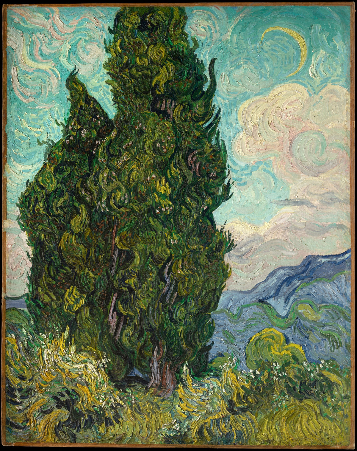 Cypresses by Vincent van Gogh, 1889