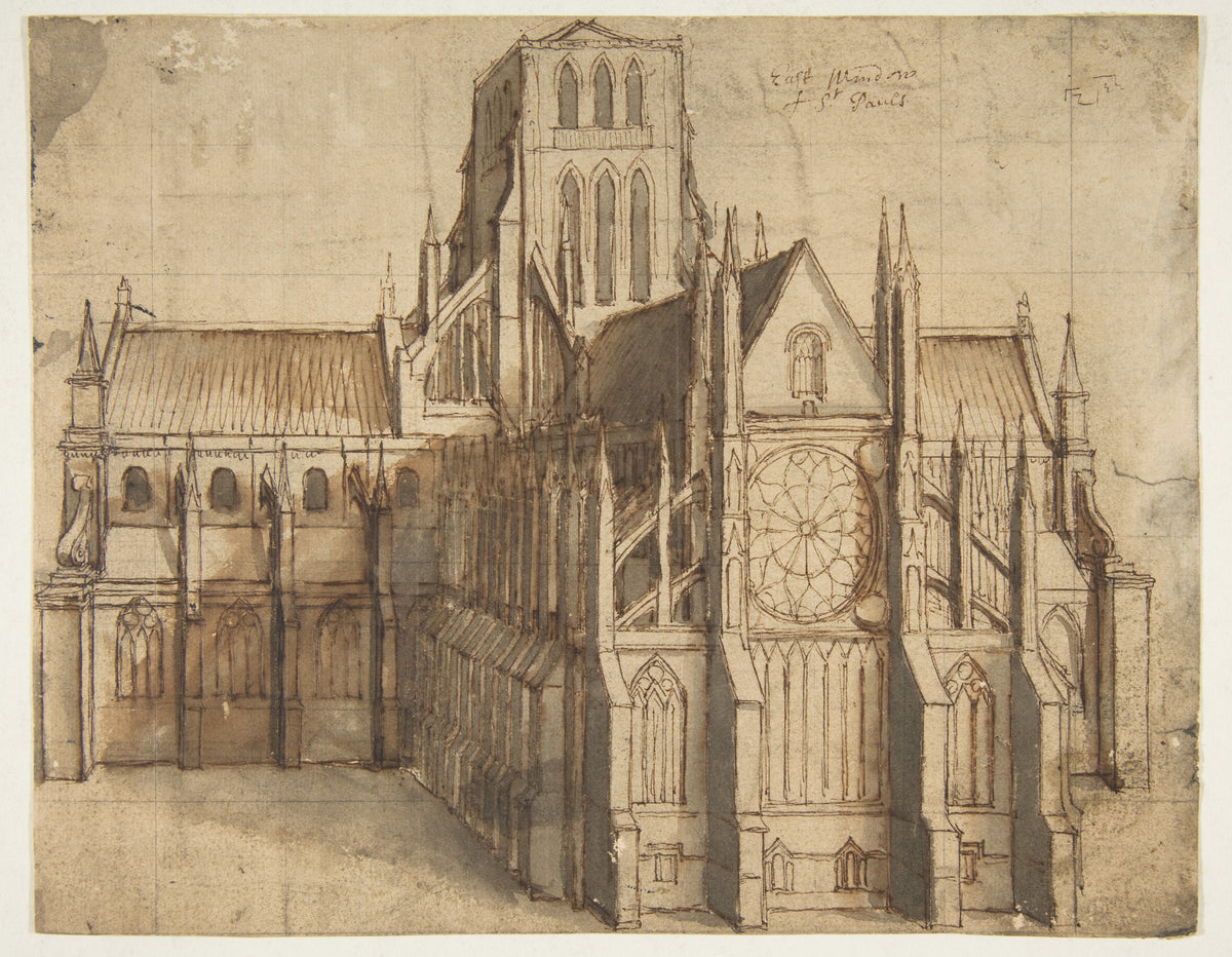Old St Paul's Cathedral by Wenceslaus Hollar, 1656–58