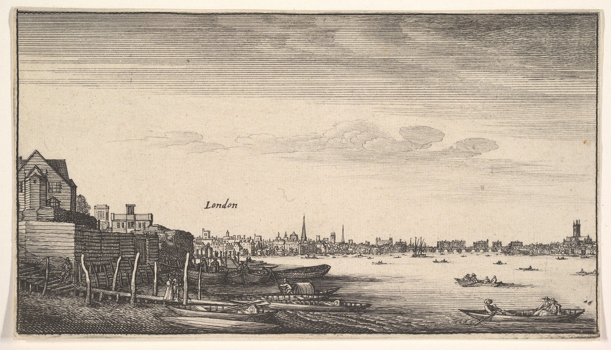 London from the Milford Stairs by Wenceslaus Hollar, 1643–44