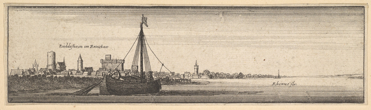 Rüdesheim by Wenceslaus Hollar, 1642–44