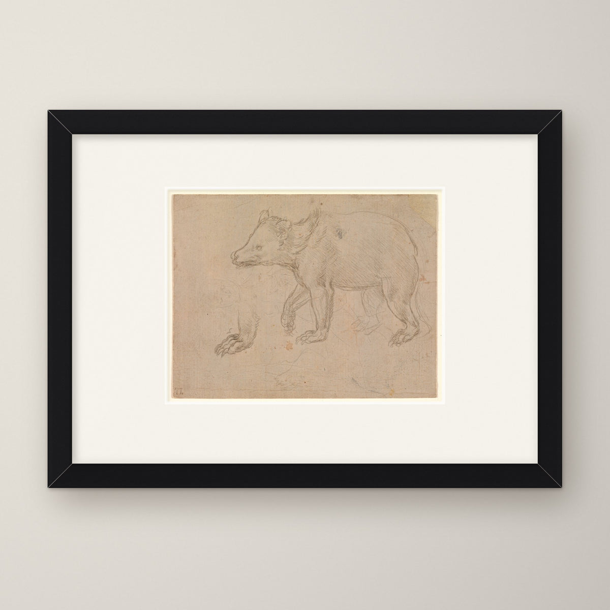 A Bear Walking – in a black frame