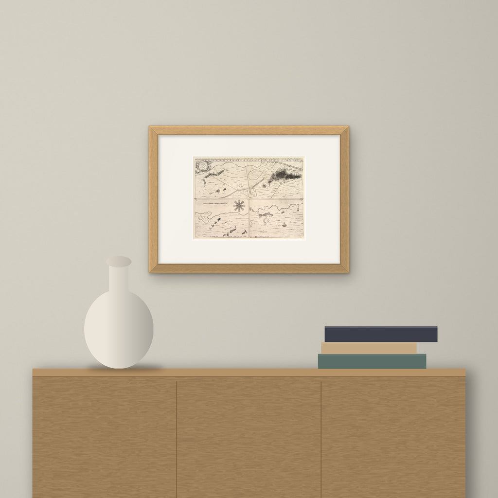 A Danish Iron Mine – framed on a wall above a sideboard