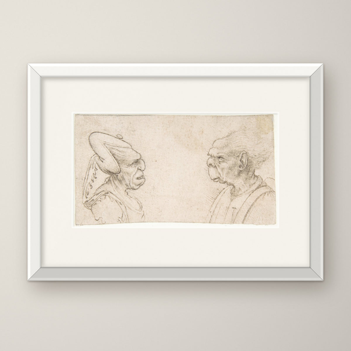 A Grotesque Couple – in a white frame