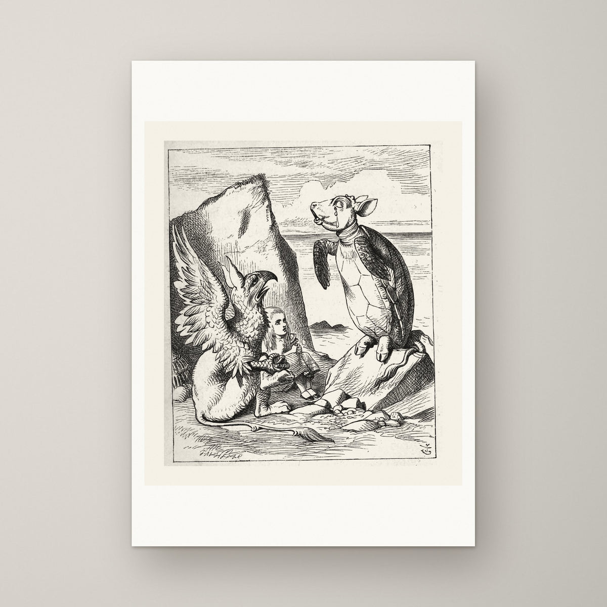 Alice: The Gryphon and the Mock Turtle – unframed print