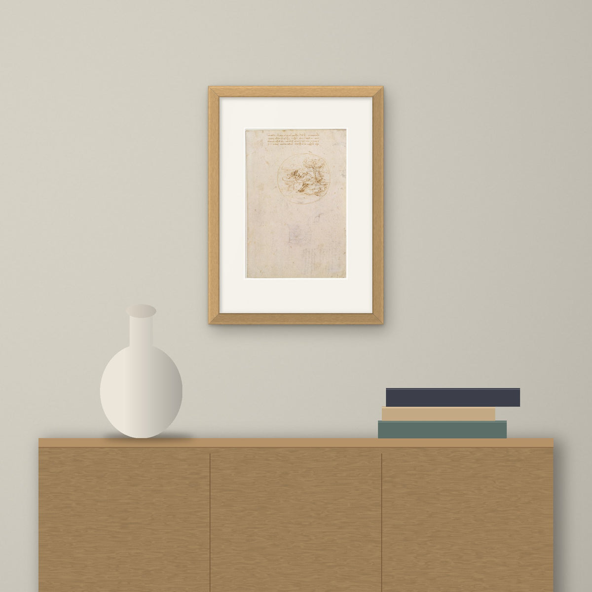 Allegory on the Fidelity of the Lizard – framed on a wall above a sideboard