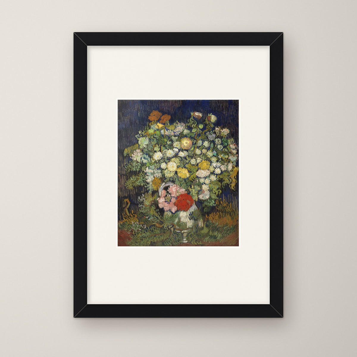 Bouquet of Flowers in a Vase – in a black frame
