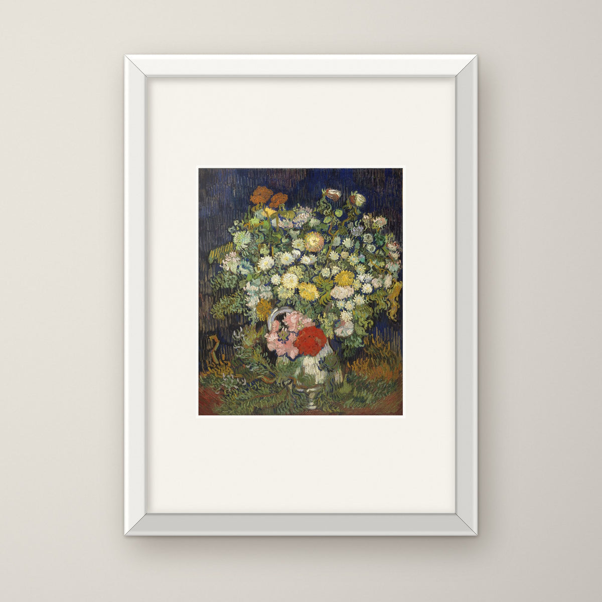 Bouquet of Flowers in a Vase – in a white frame