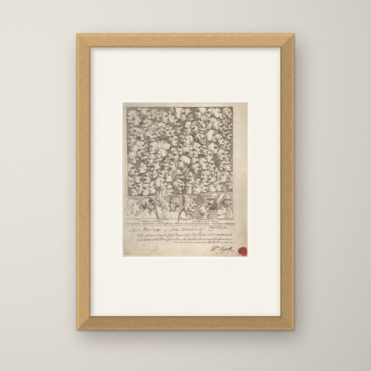 Characters and Caricaturas – in an oak frame