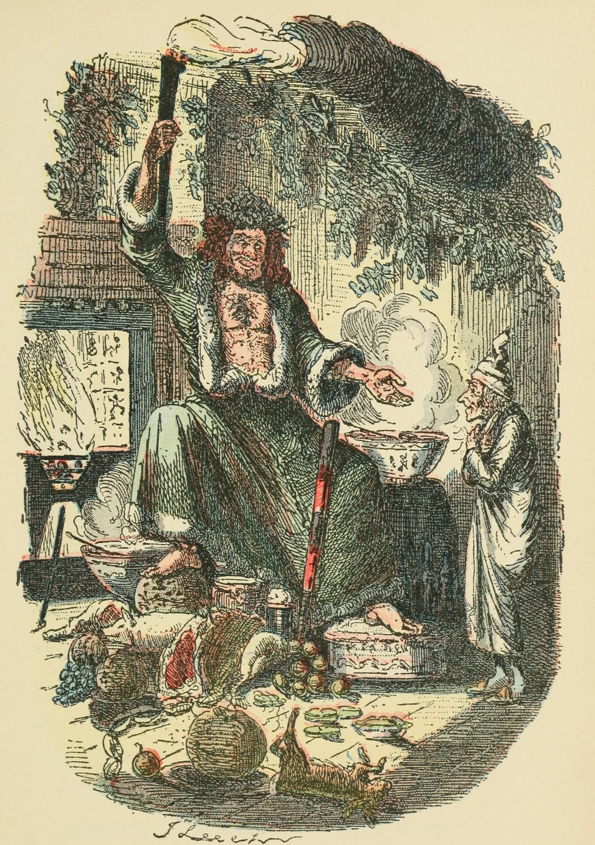 Scrooge's Third Visitor, A Christmas Carol, illustration by John Leech, 1843