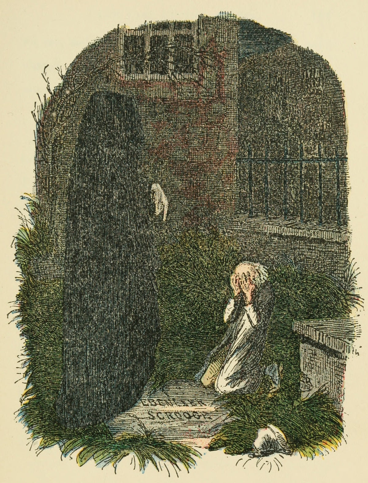 The Last of the Spirits, A Christmas Carol, illustration by John Leech, 1843