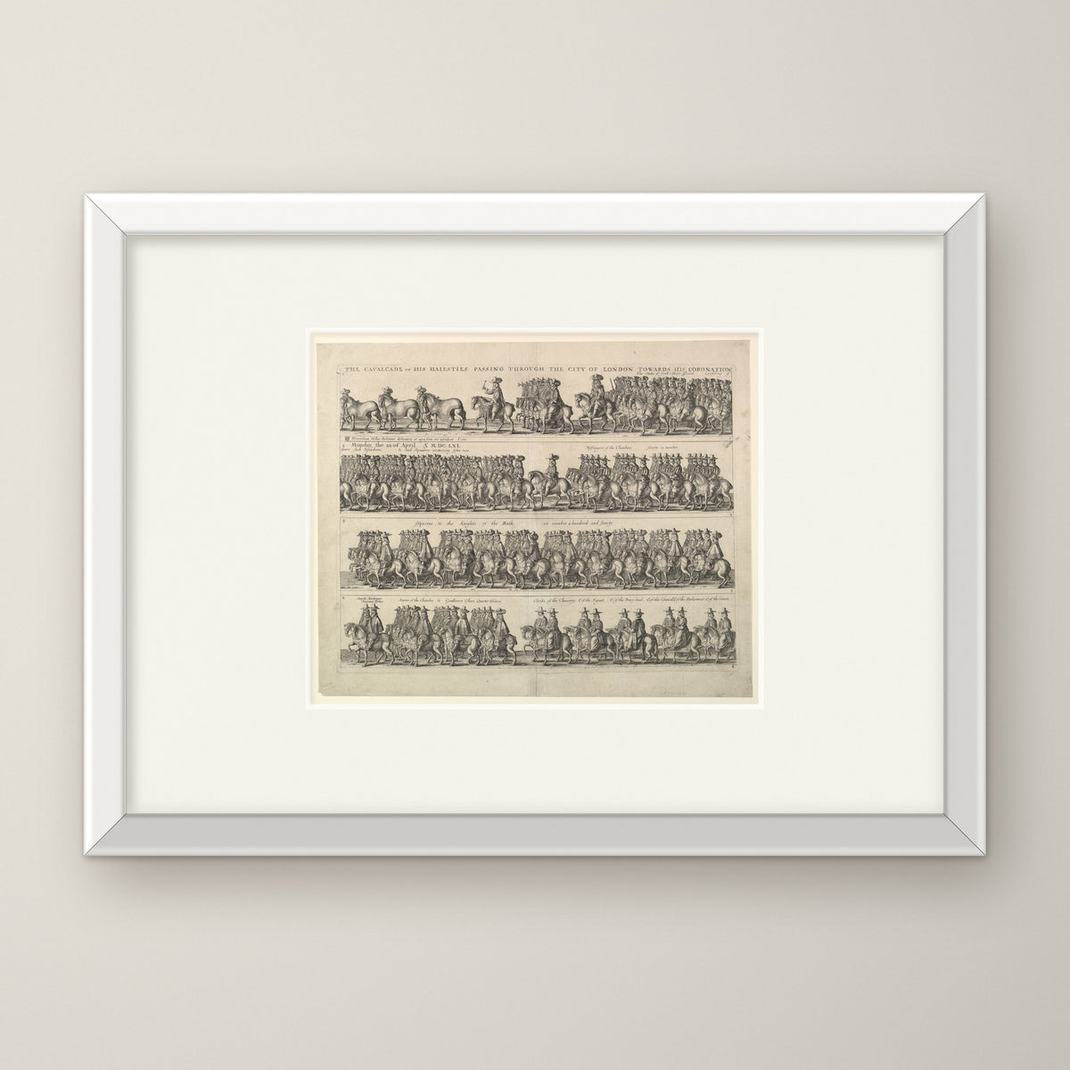 Coronation Procession of Charles II – in a white frame