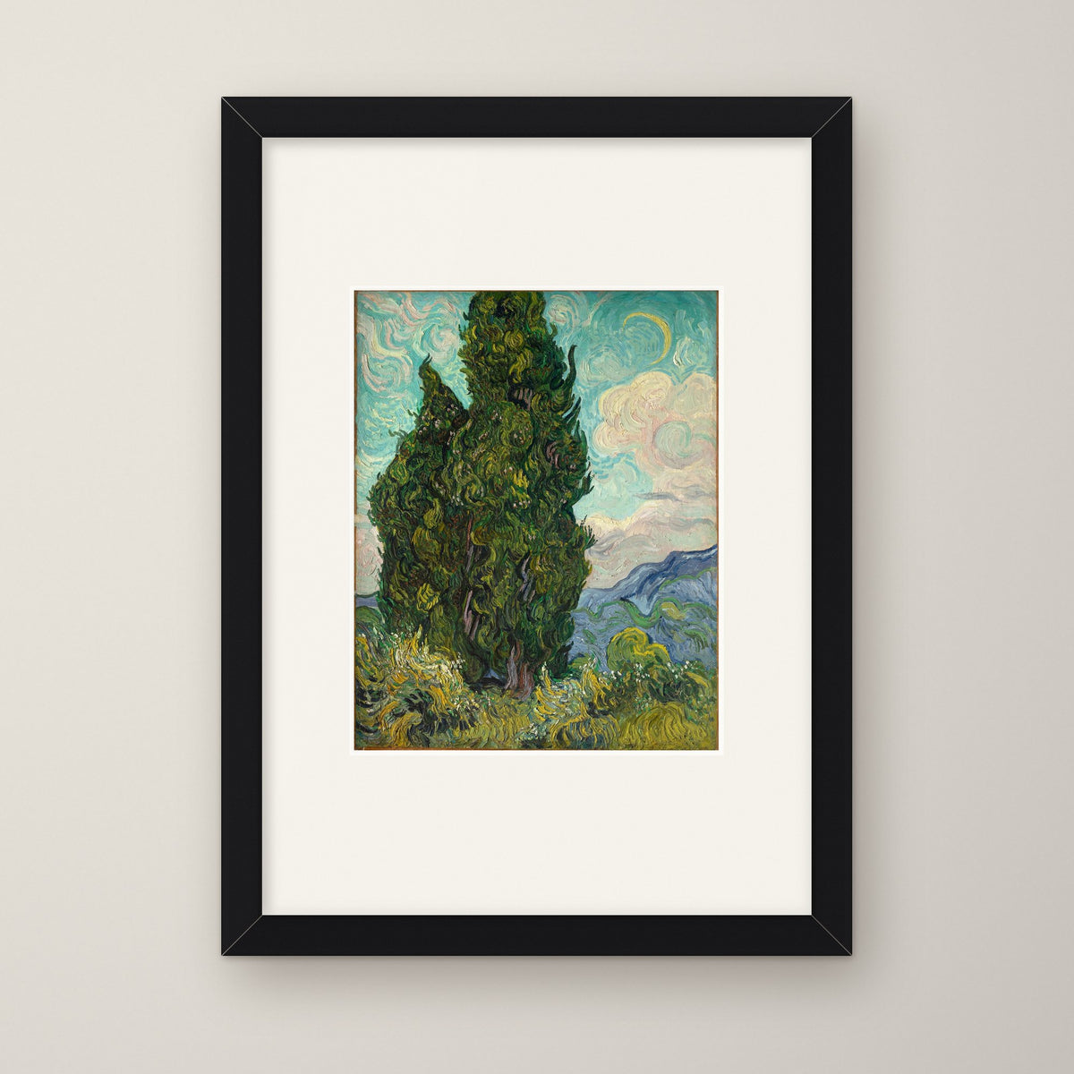 Cypresses – in a black frame