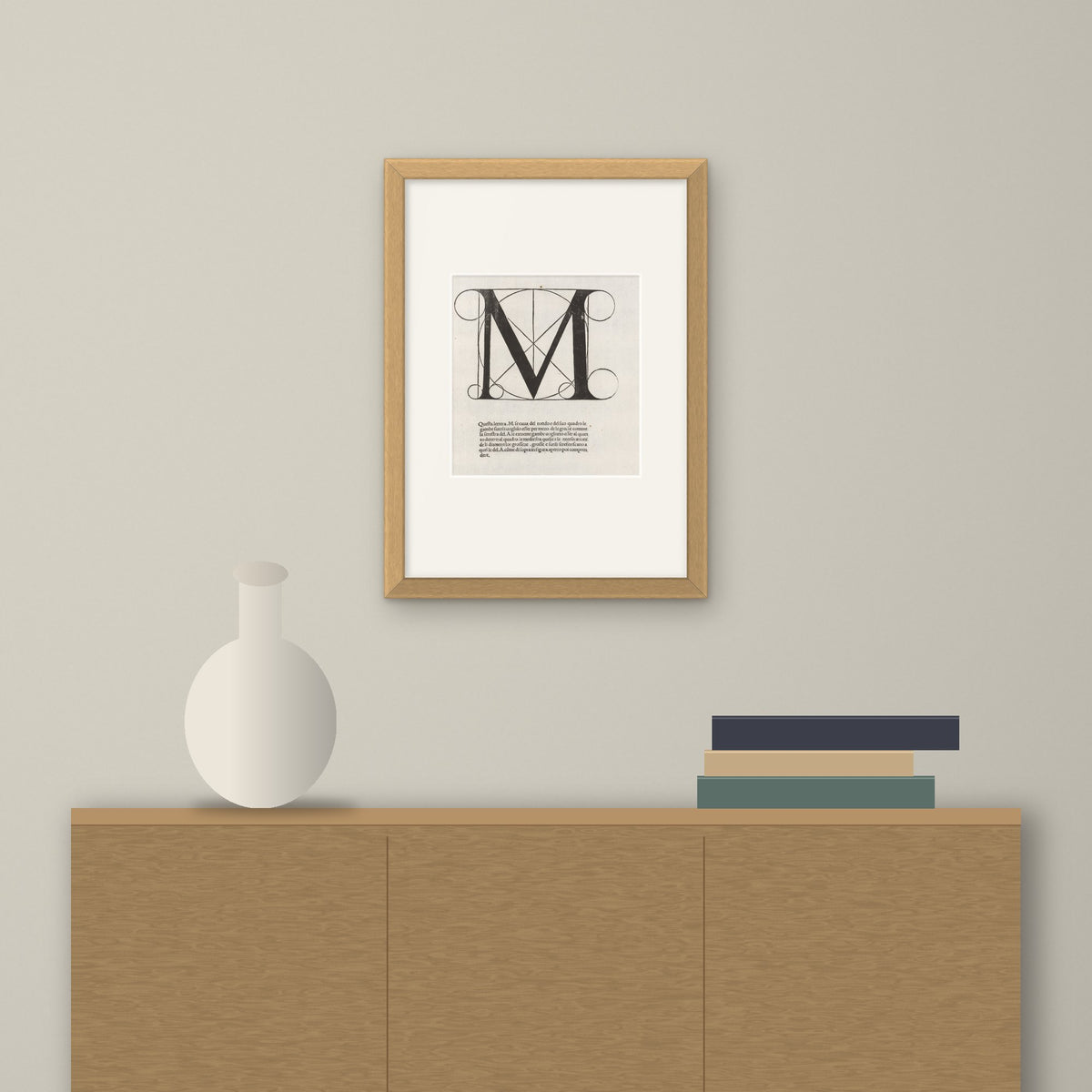 Divina proportione – framed on a wall above a sideboard