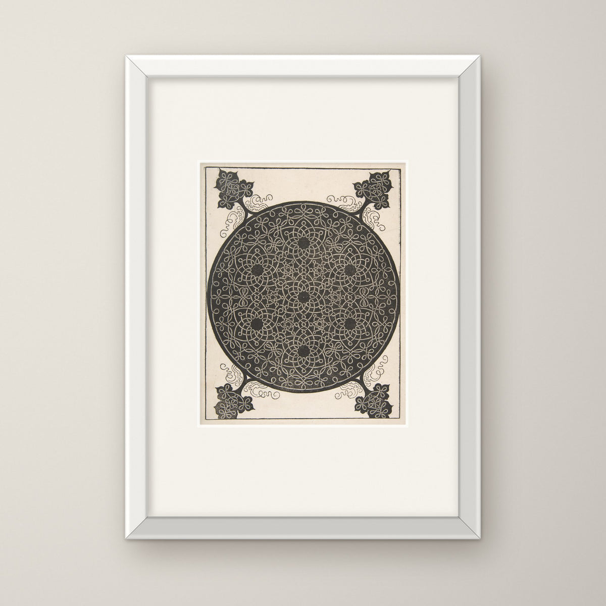 Embroidery Pattern with Six-pointed Stars – in a white frame