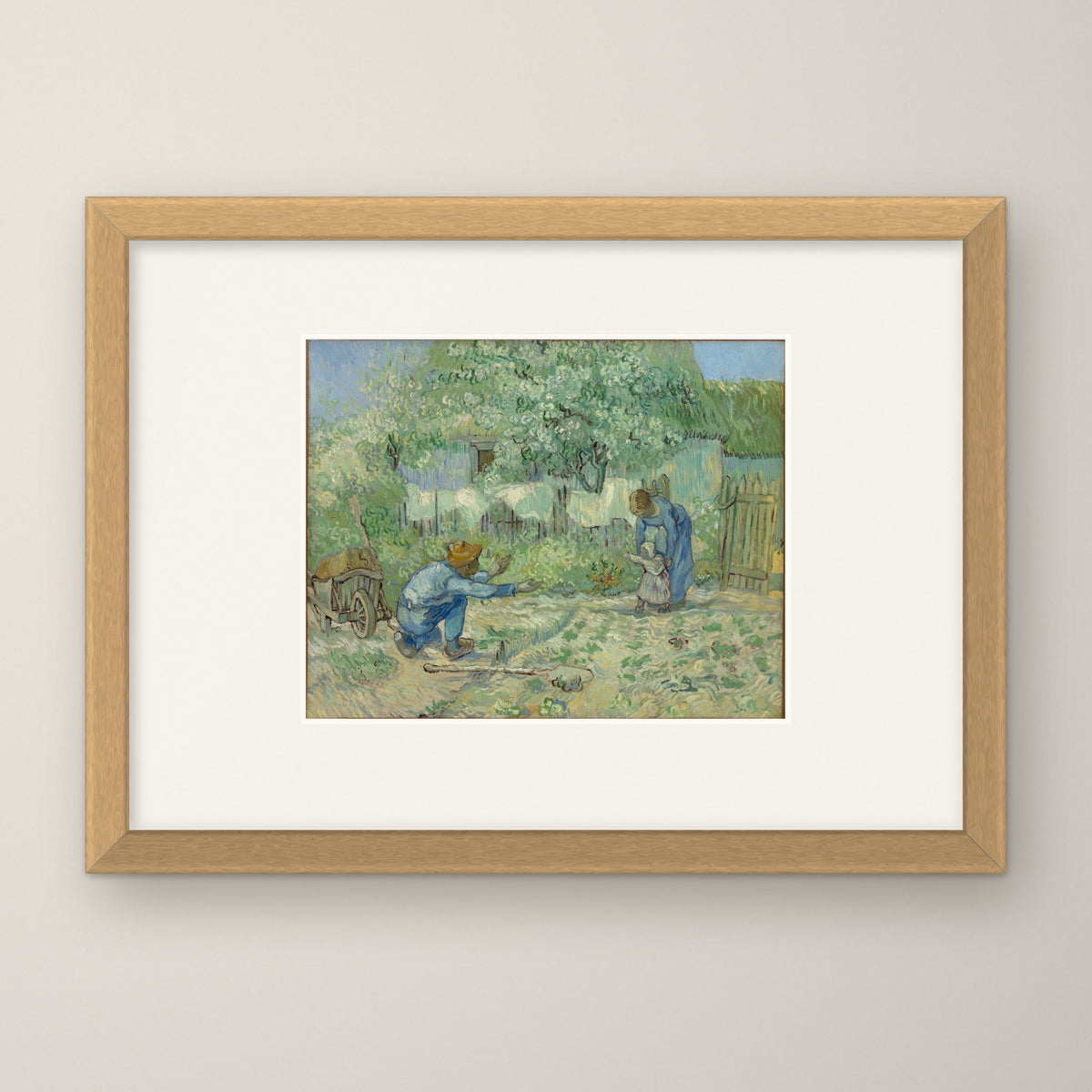 First Steps, after Millet – in an oak frame