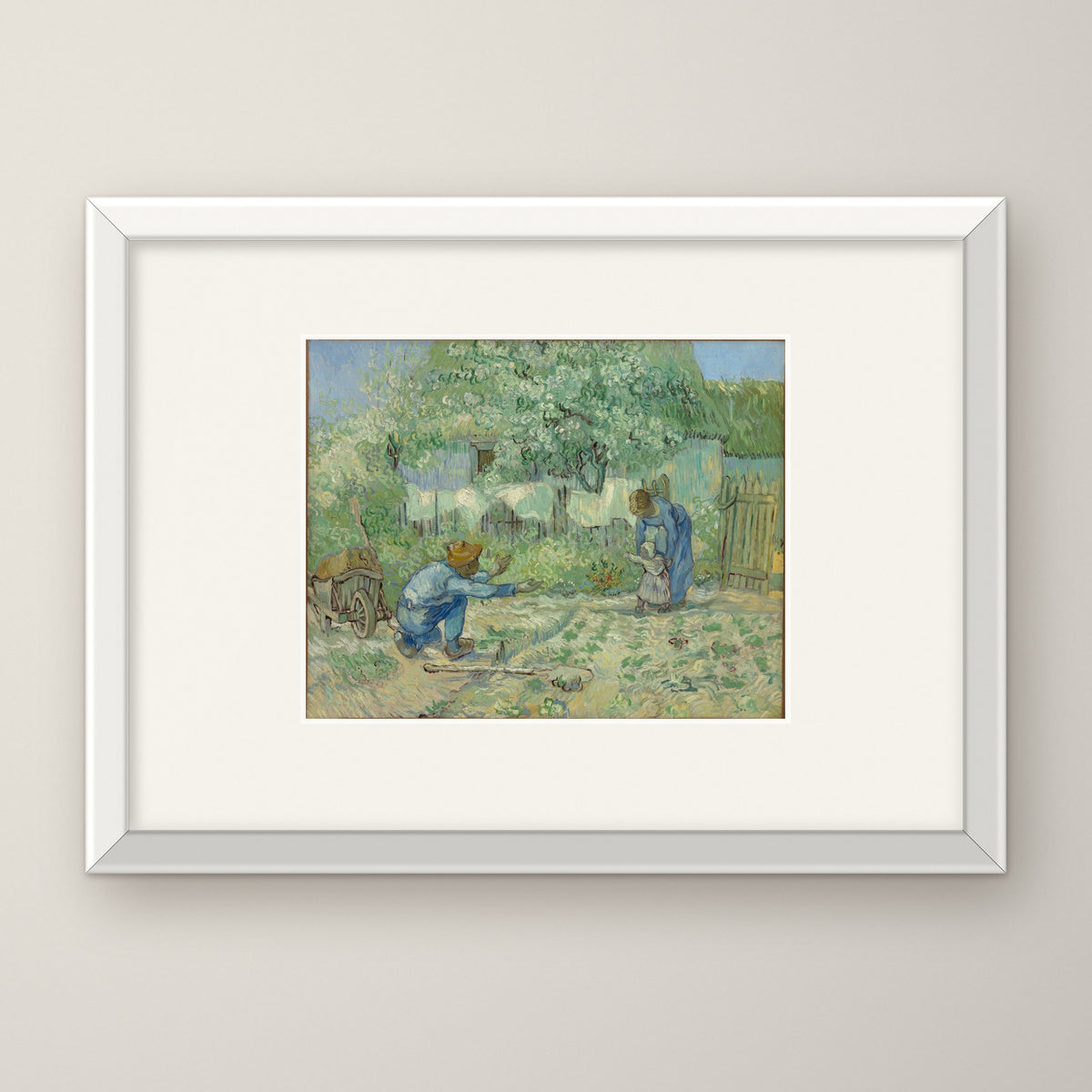 First Steps, after Millet – in a white frame