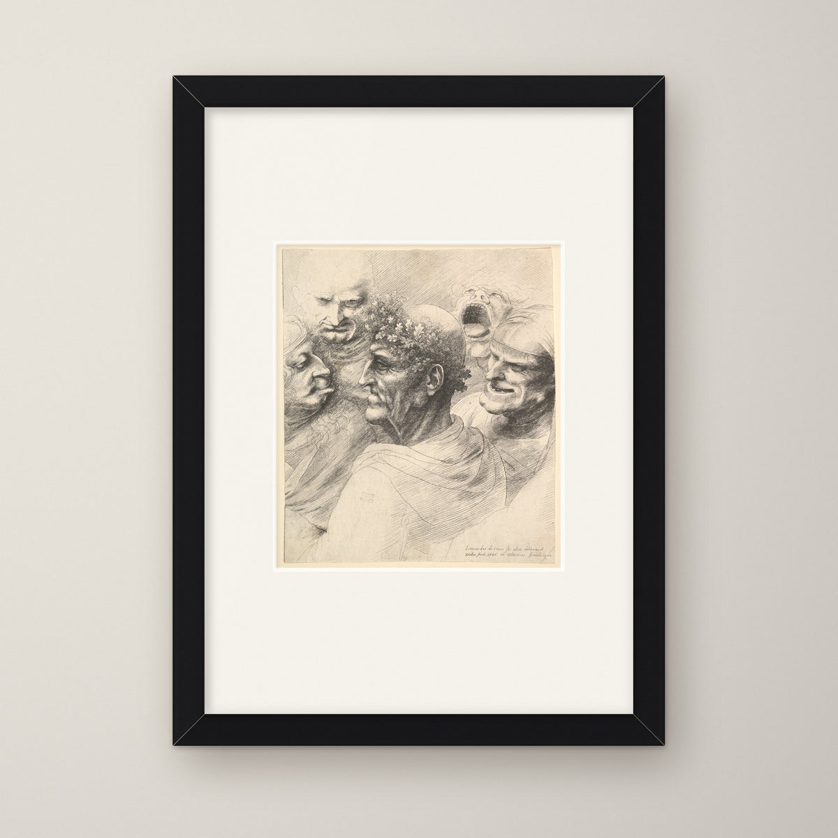 Five Grotesque Heads – in a black frame