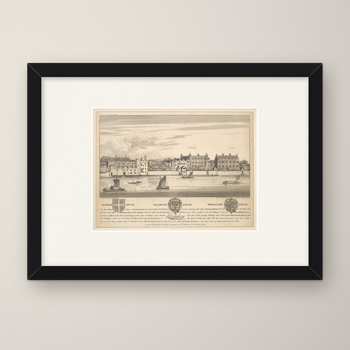 Great Houses on the Thames – in a black frame
