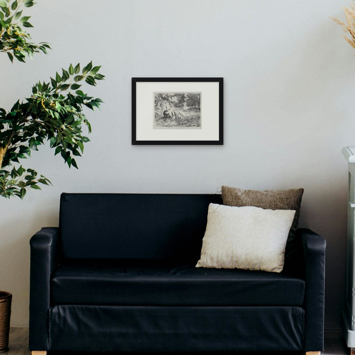 Hamlet: The Death of Ophelia – framed in a living room