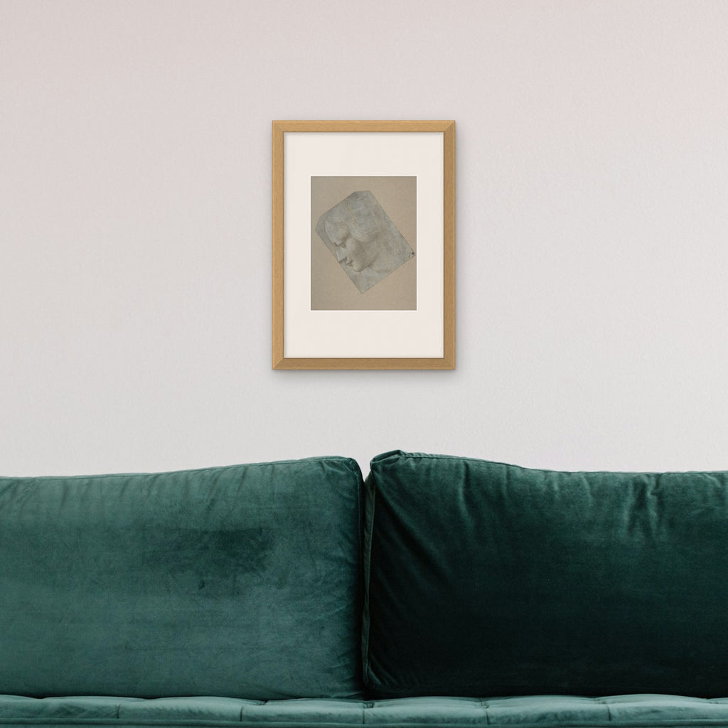 Head of a Woman in Profile – framed in a living room