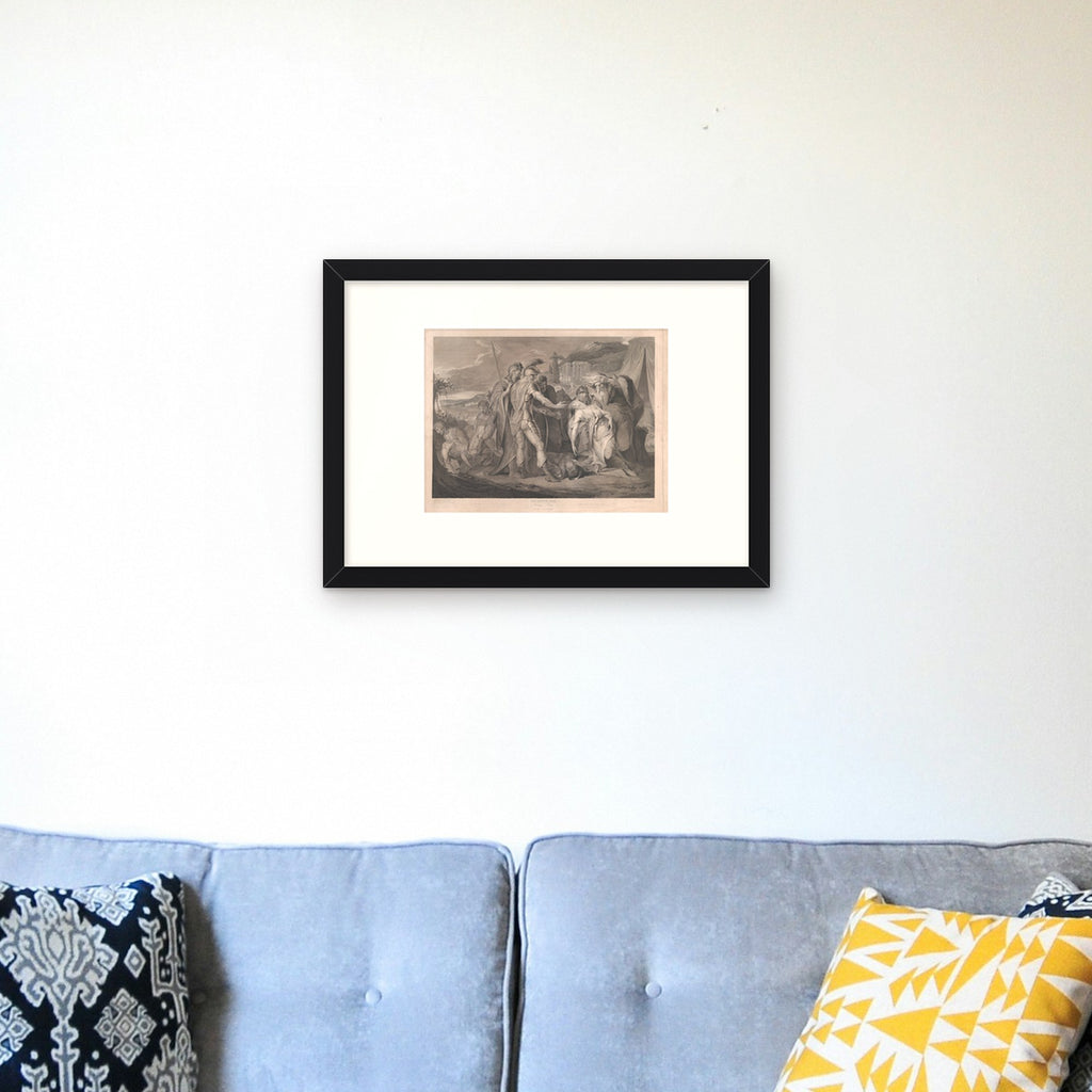 King Lear Weeping over the Body of Cordelia – framed in a living room