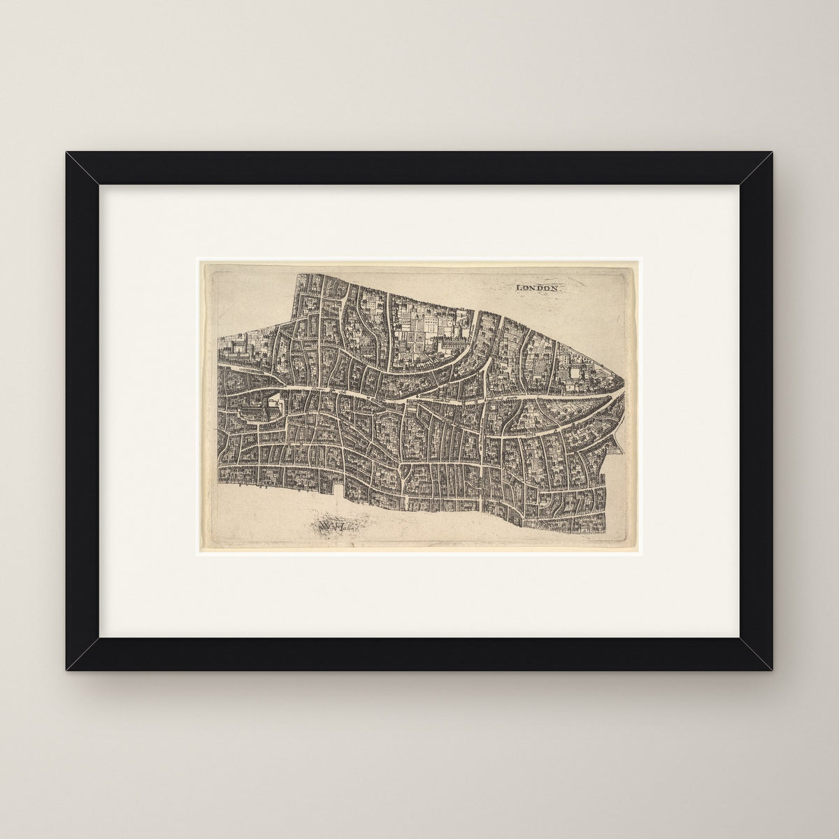 London before the Great Fire – in a black frame