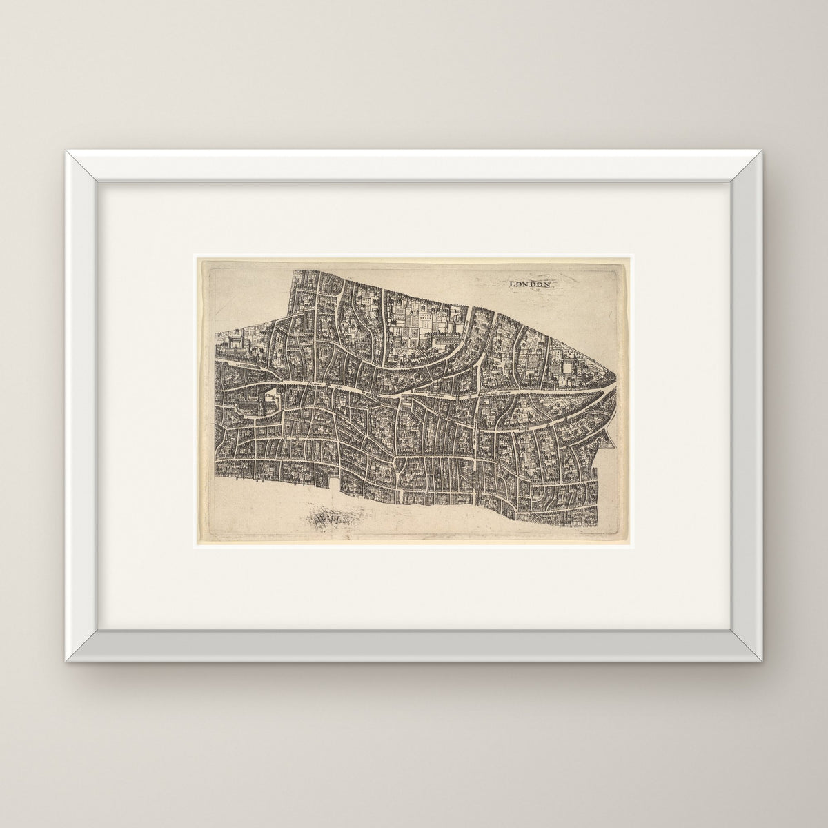 London before the Great Fire – in a white frame