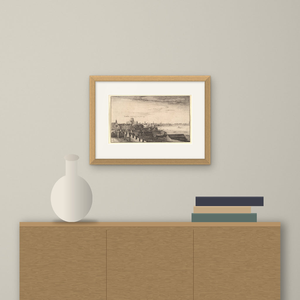 London from Arundel House – framed on a wall above a sideboard