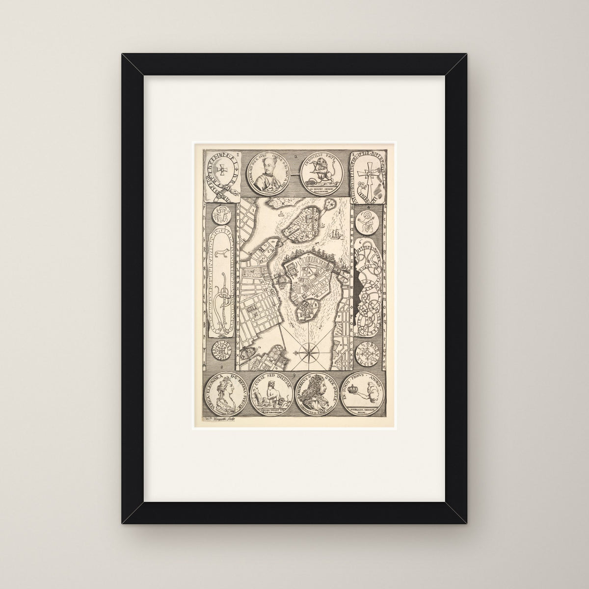 Map of Stockholm – in a black frame