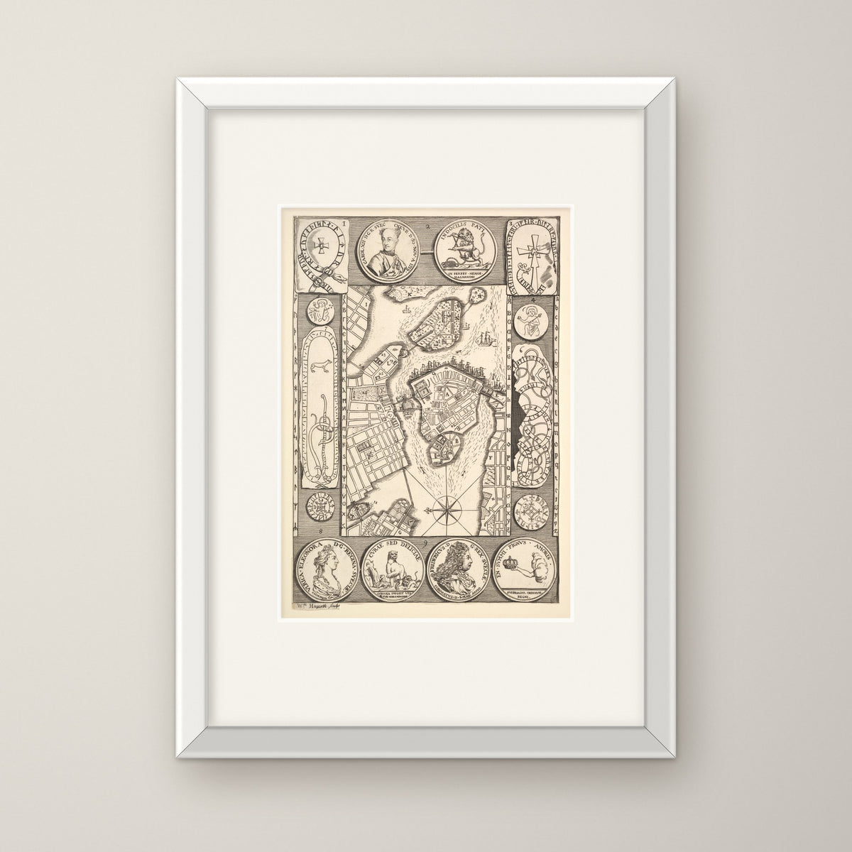 Map of Stockholm – in a white frame