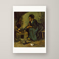 Peasant Woman Cooking by a Fireplace – unframed print