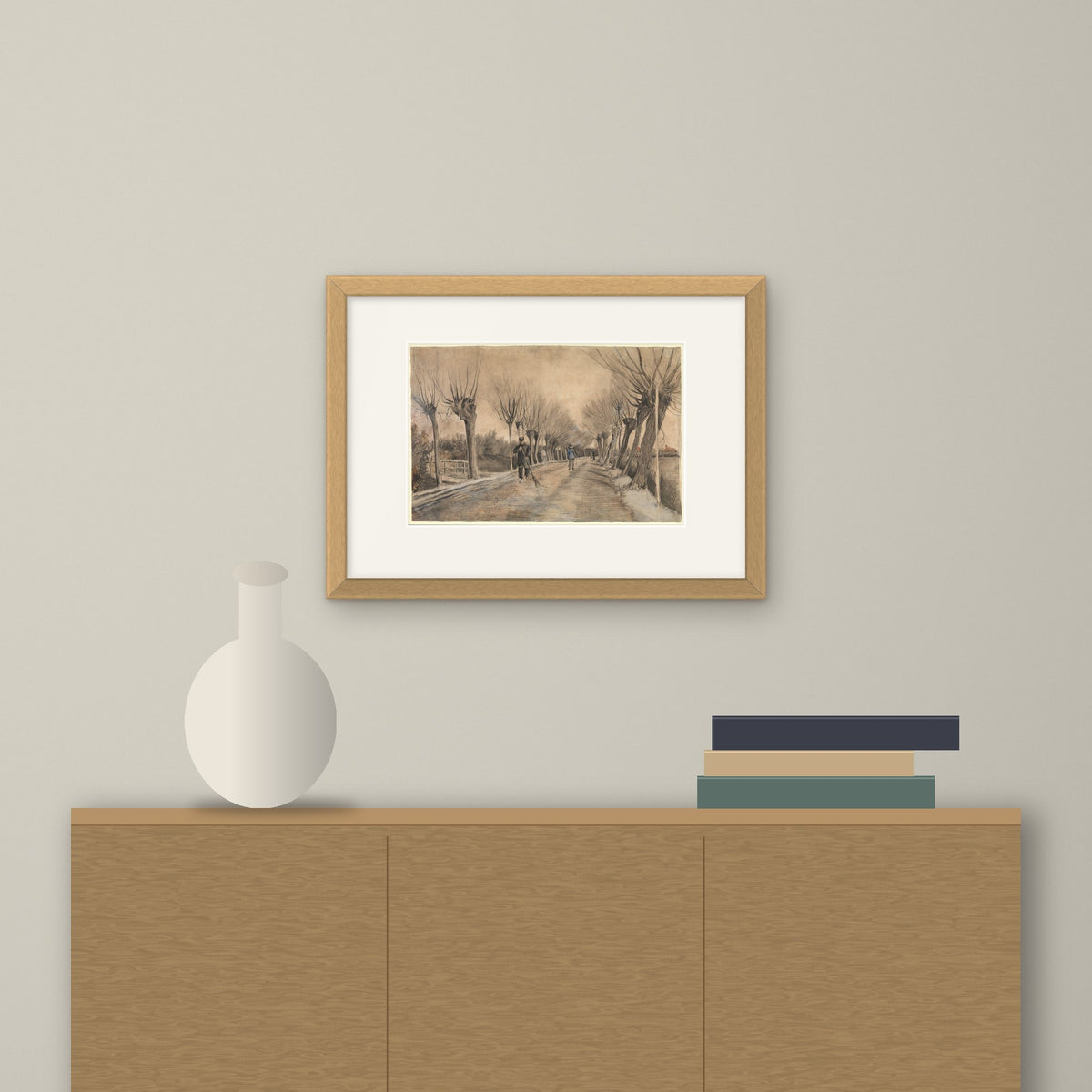 Road in Etten – framed on a wall above a sideboard