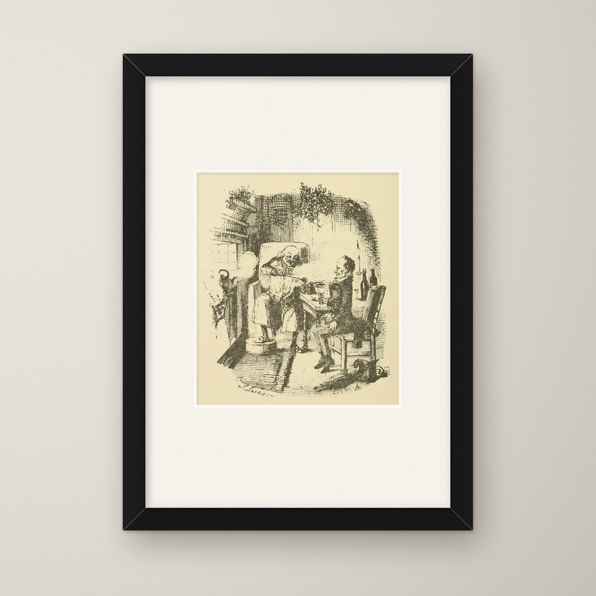 Scrooge and Bob Cratchit – in a black frame