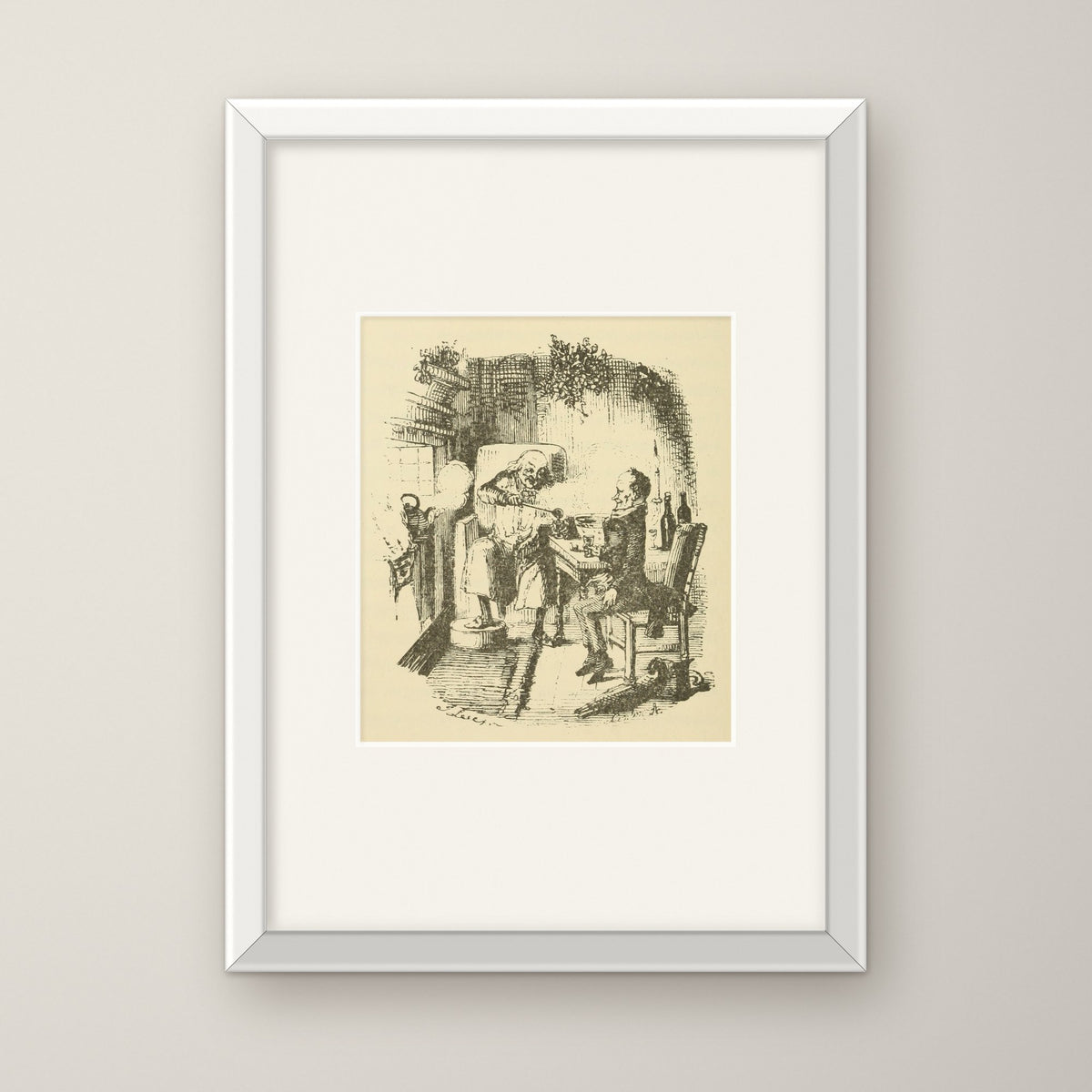 Scrooge and Bob Cratchit – in a white frame