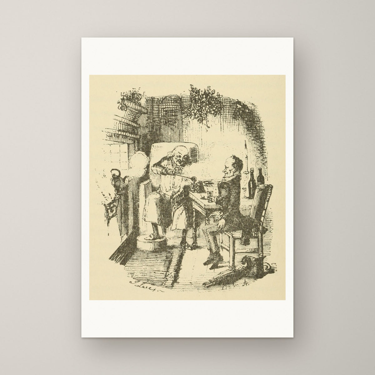 Scrooge and Bob Cratchit – unframed print