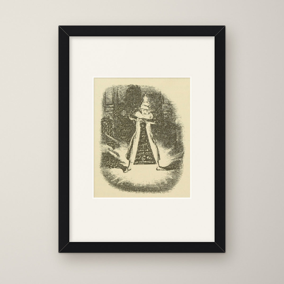 Scrooge Extinguishes the First of the Three Spirits – in a black frame