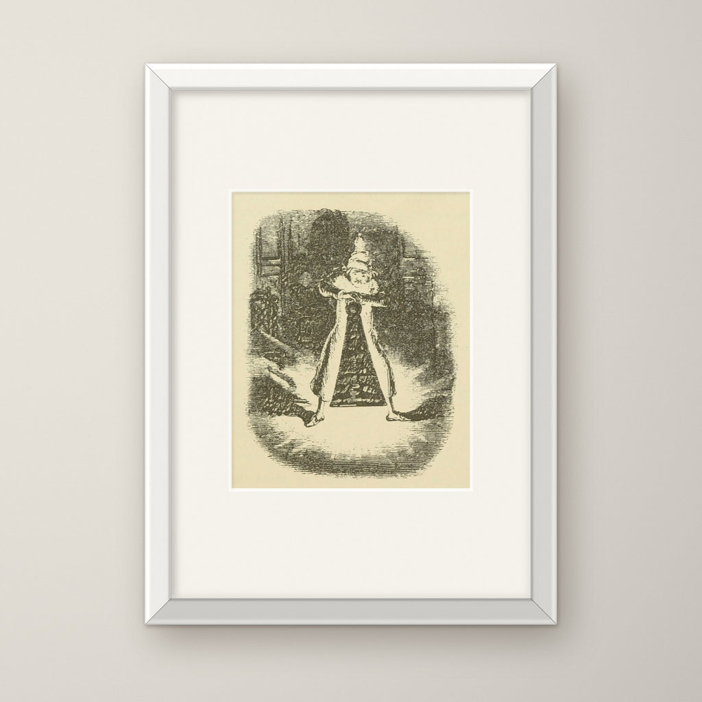 Scrooge Extinguishes the First of the Three Spirits – in a white frame