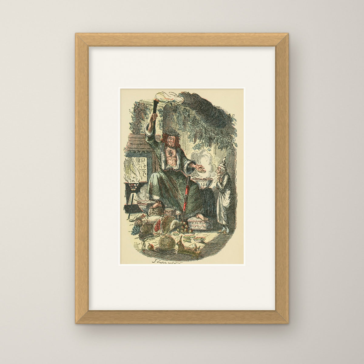 Scrooge's Third Visitor – in an oak frame