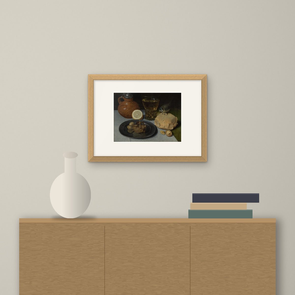 Still Life – framed on a wall above a sideboard