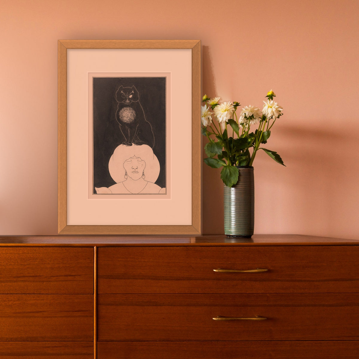 The Black Cat – framed in a living room