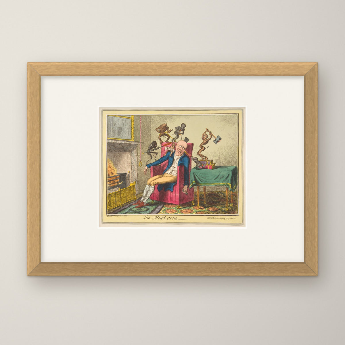 The Head Ache – in an oak frame