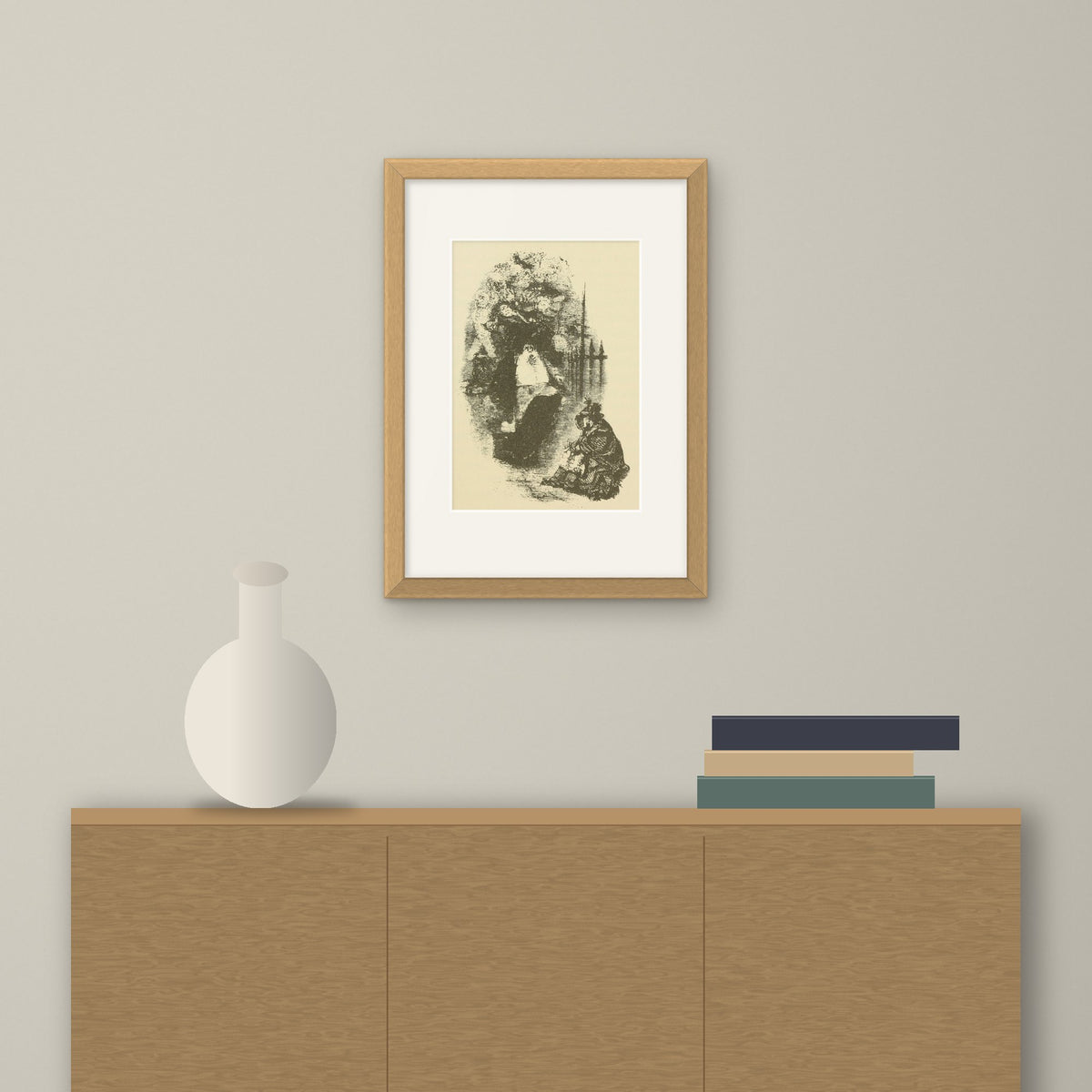 The Phantoms – framed on a wall above a sideboard
