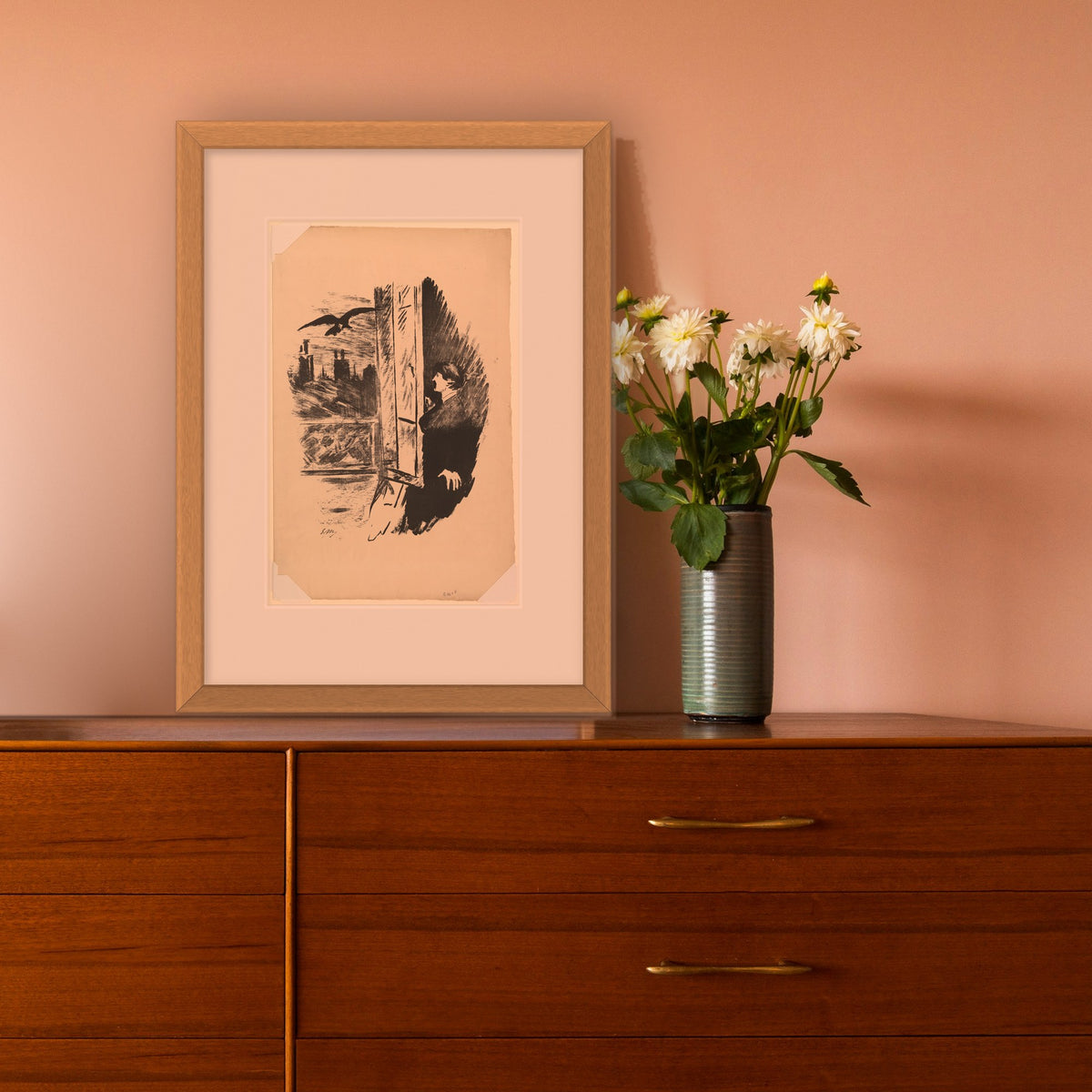 The Raven: Open Here I Flung the Shutter – framed in a living room
