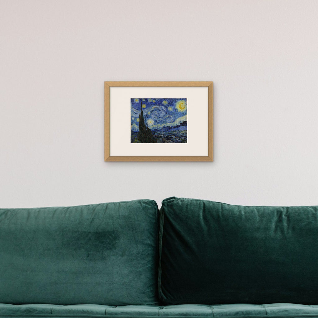 The Starry Night – framed in a living room