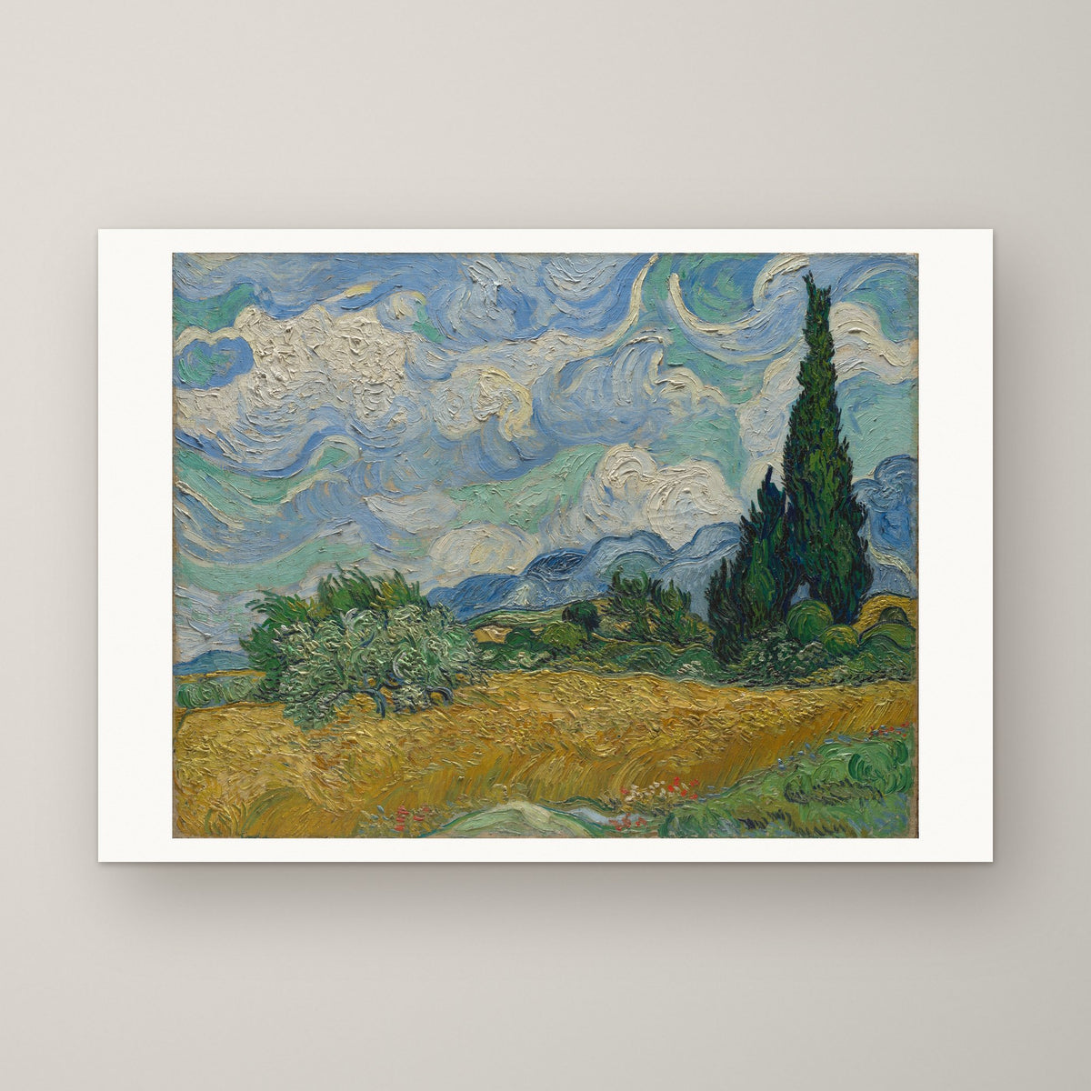 Wheat Field with Cypresses – unframed print
