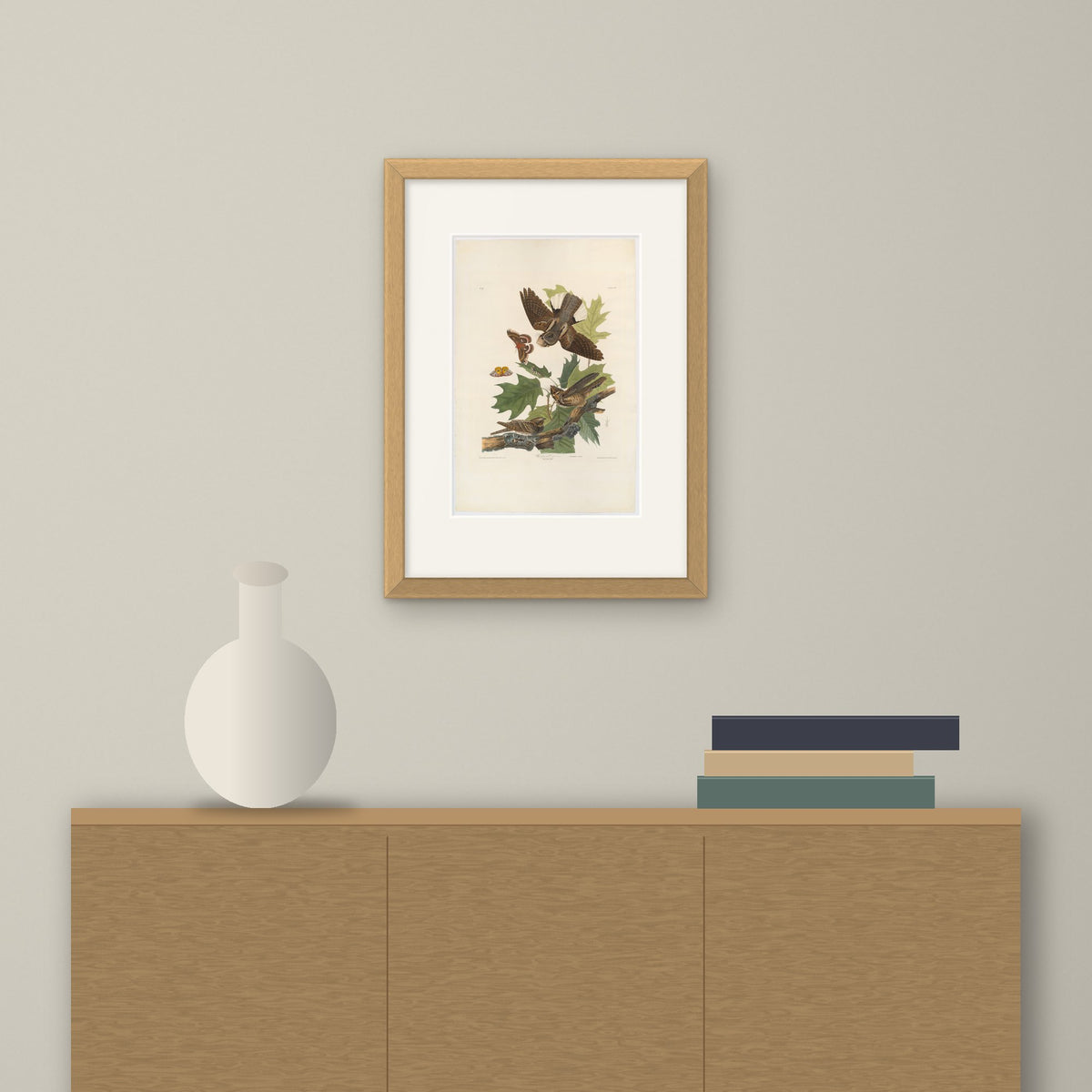 Whip-Poor-Will – framed on a wall above a sideboard